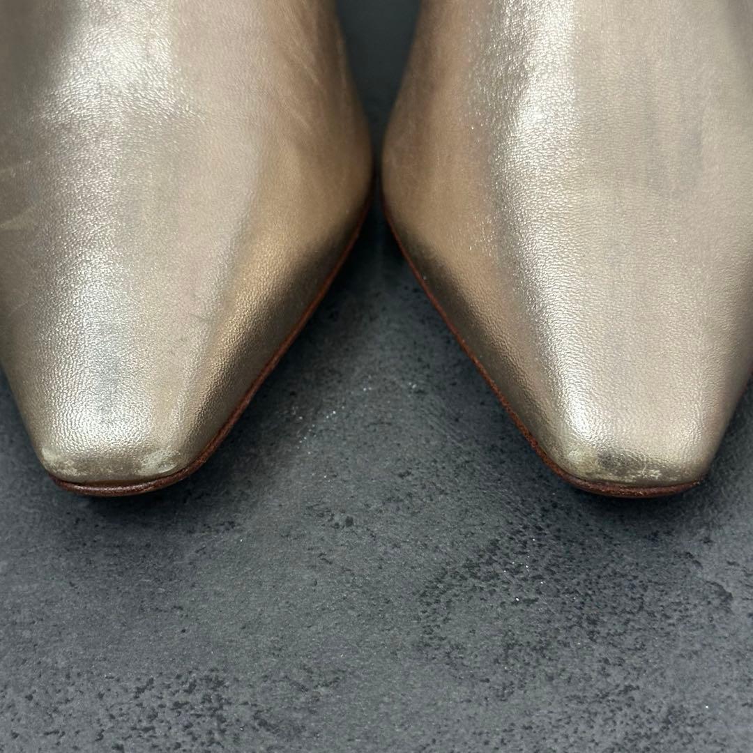 未使用✨Salvatore Ferragamo レザー　ロングブーツ　ゴールド