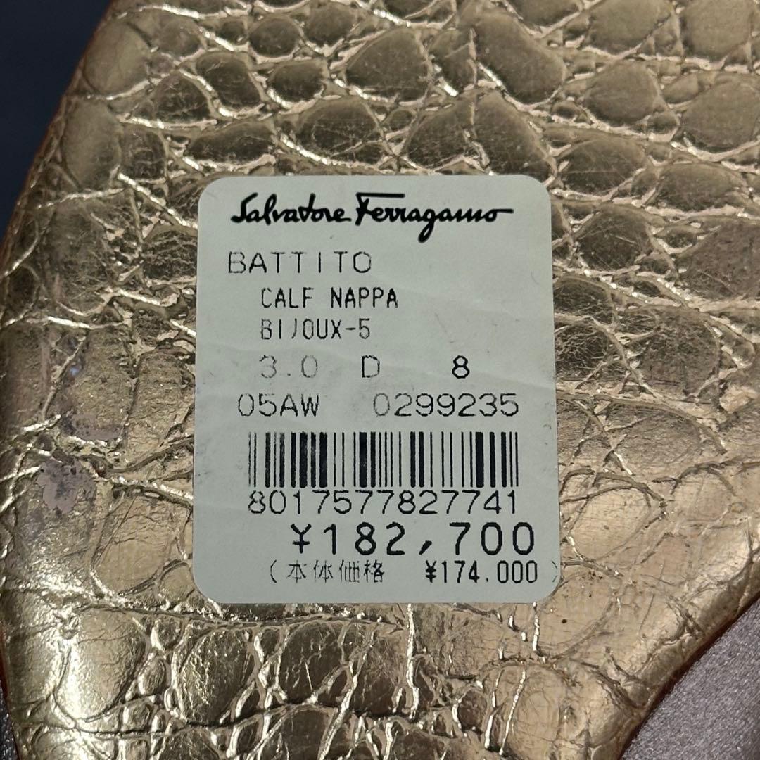 未使用✨Salvatore Ferragamo レザー　ロングブーツ　ゴールド