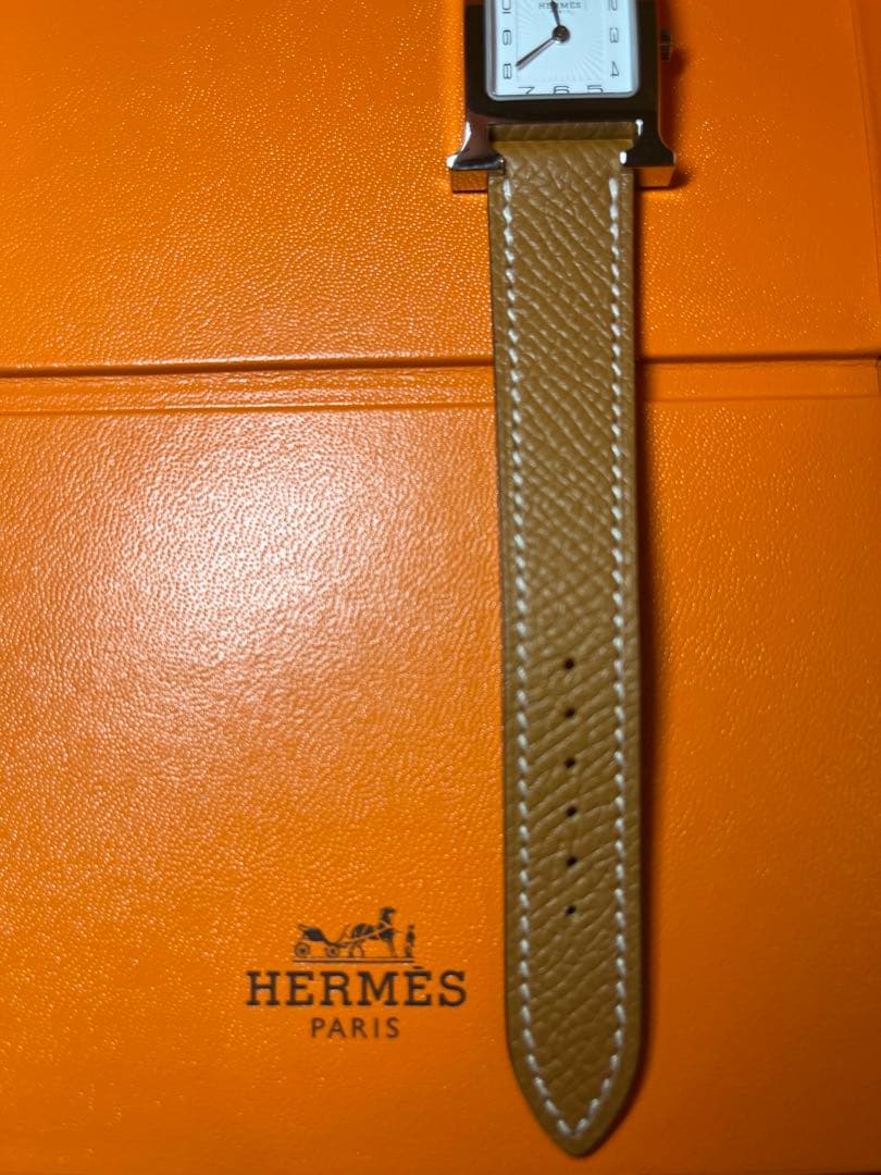 HERMES クォーツ時計 ホワイト/ブラウン