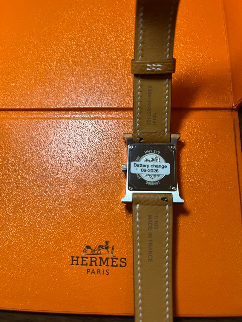 HERMES クォーツ時計 ホワイト/ブラウン