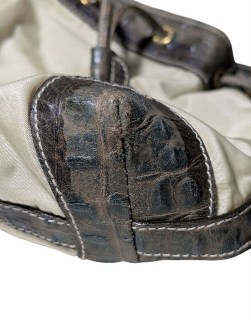 フェンディ FENDI 巾着 バケットバッグ クロコ型押し ヴィンテージ 正規品