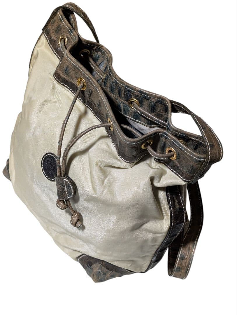 フェンディ FENDI 巾着 バケットバッグ クロコ型押し ヴィンテージ 正規品