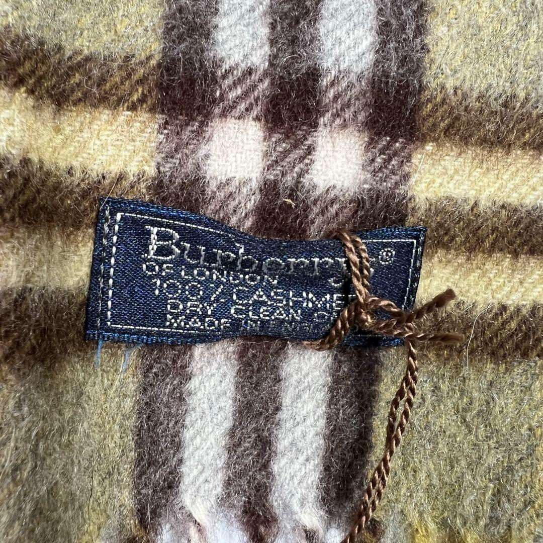 未使用級 タグ付き BURBERRY カシミヤ100 マフラー ノバチェック