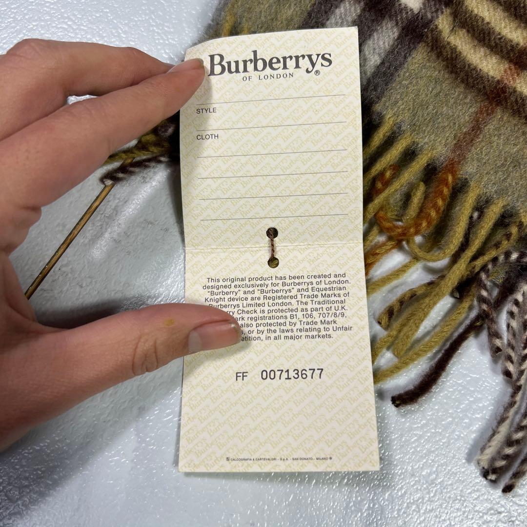 未使用級 タグ付き BURBERRY カシミヤ100 マフラー ノバチェック