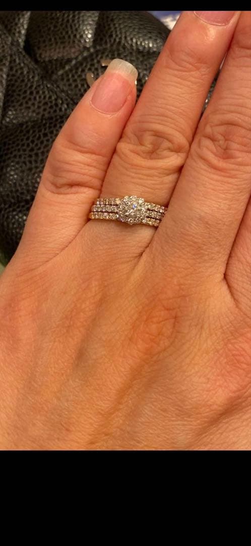 sen⭐︎chan鑑定書付0.9ct up 3本setPT,K18PG,YG