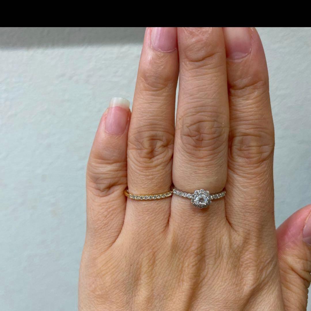 sen⭐︎chan鑑定書付0.9ct up 3本setPT,K18PG,YG