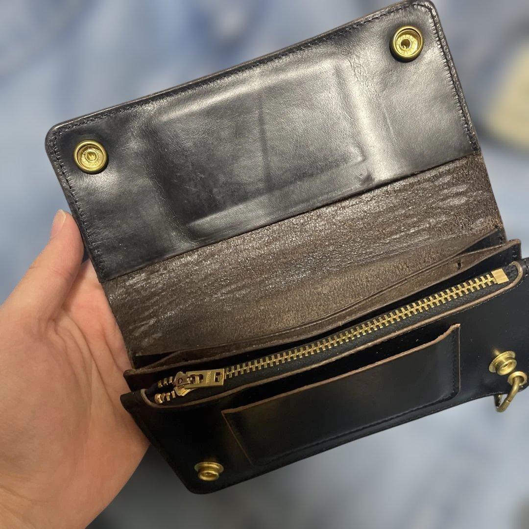 クロムエクセル　茶芯ロングトラッカーウォレット　三層　値下げ中！