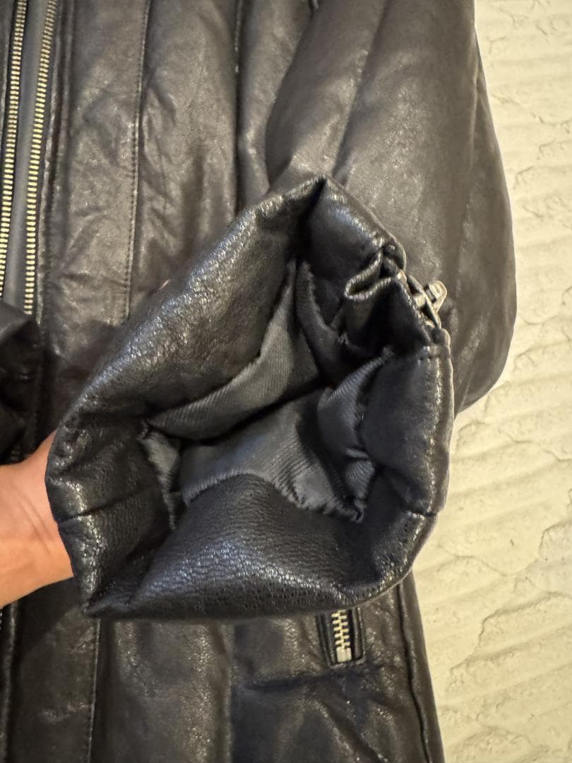 AVIREX ライダースダウン ゴートレザー デュポン社製ライナー 黒 L