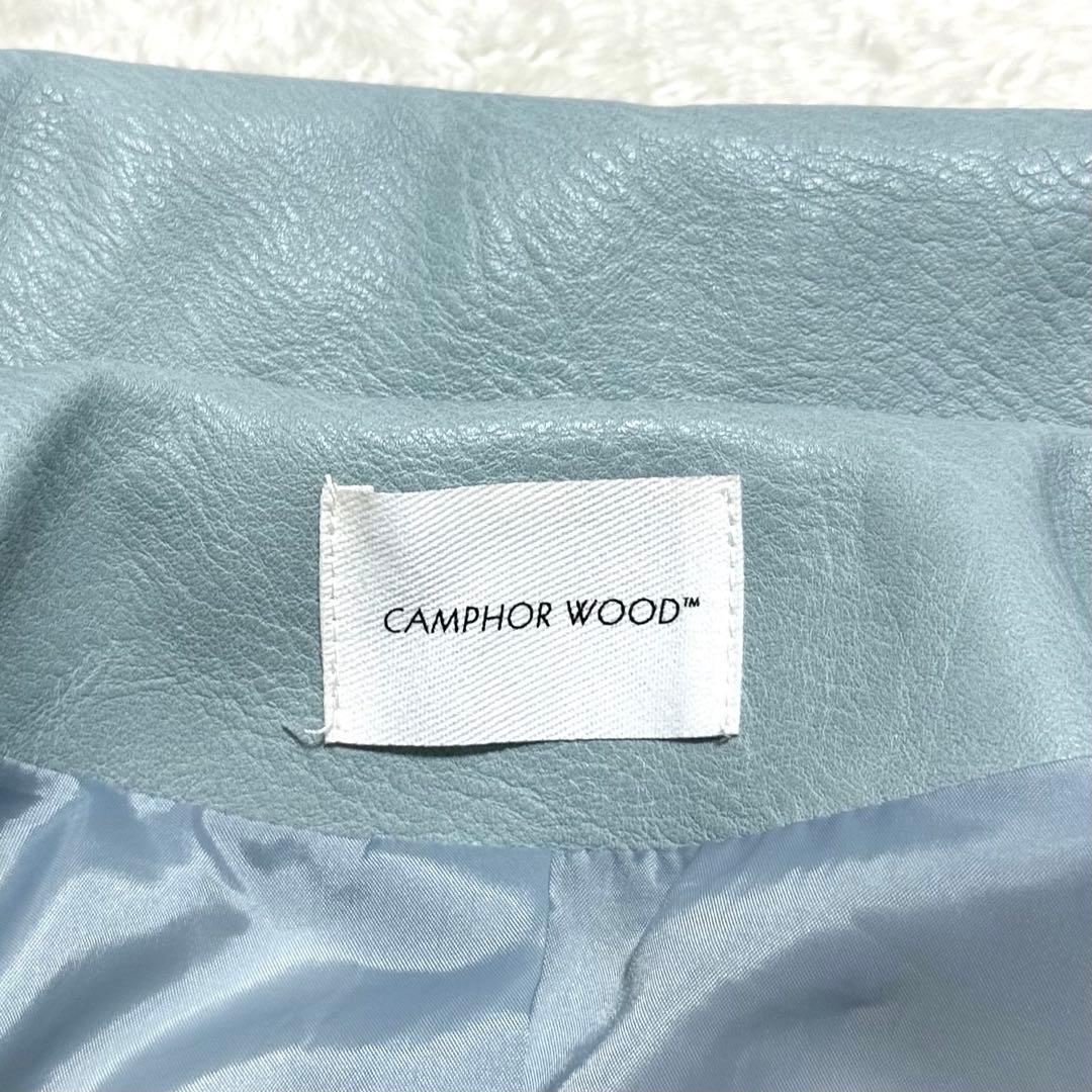 CAMPHOR WOOD ジップ レザー ジャケット M ブルー系