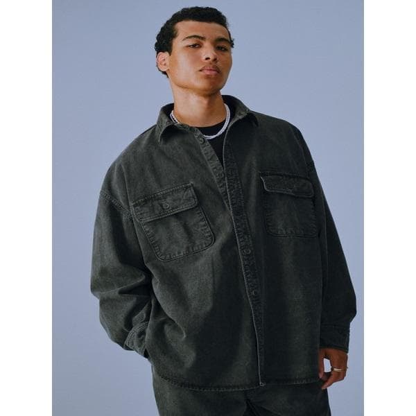 専用 美品 COOTIE ピグメントダイ CPOジャケット ブラックL コットン