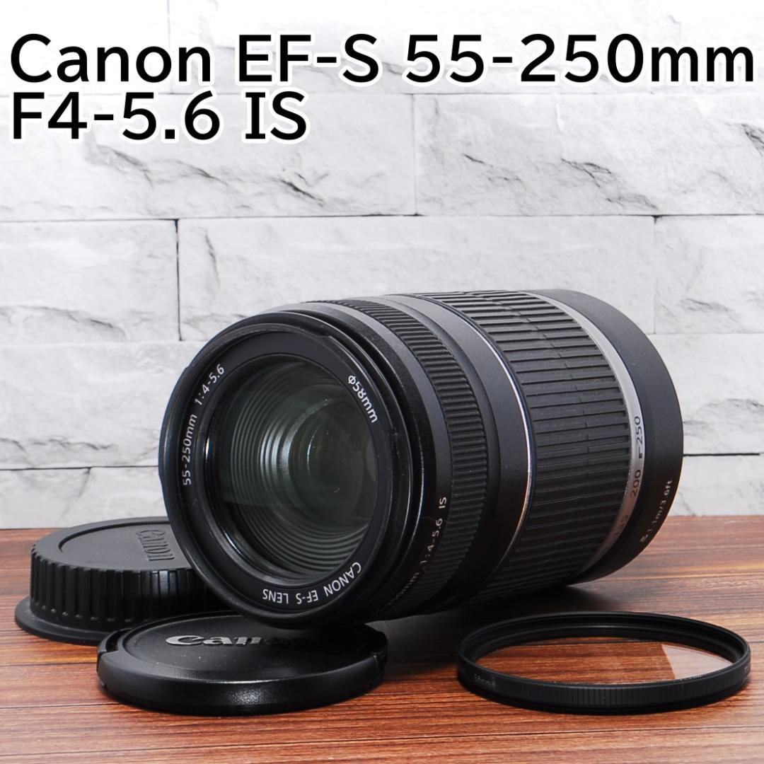 美品 望遠レンズ Canon EF-S 55-250mm F4-5.6 IS