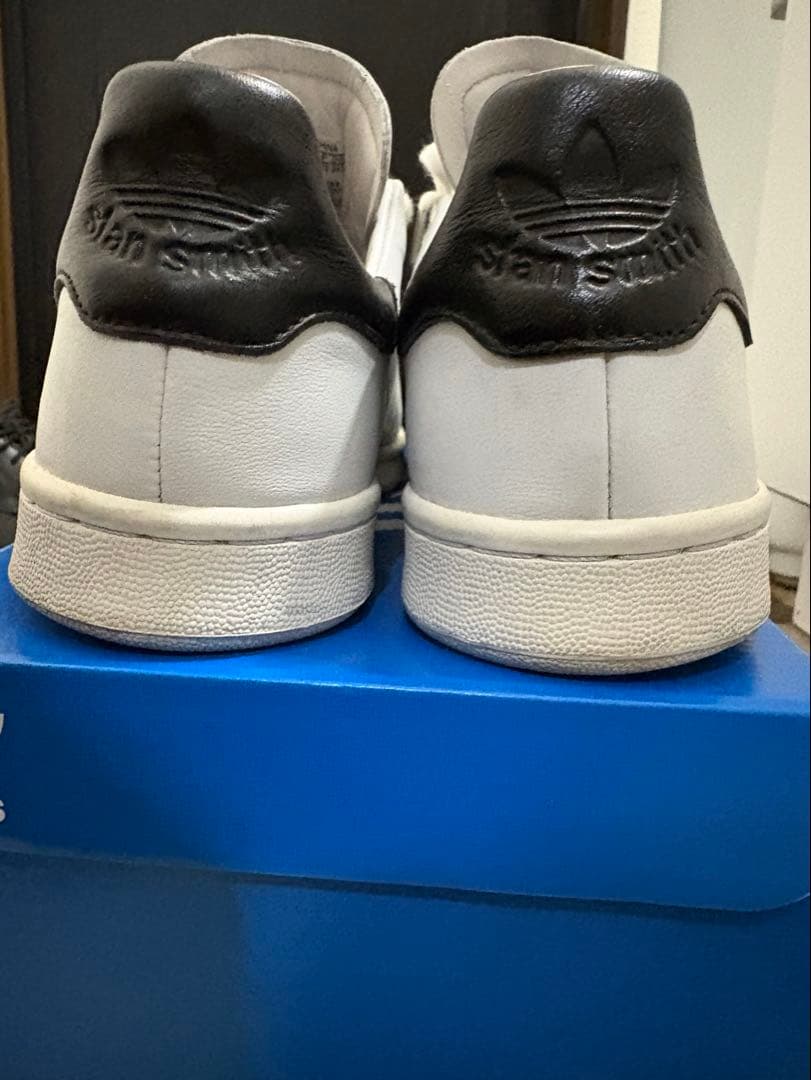 スタンスミス Lux (上位モデル)天然皮革 白黒 27cm シューキーパー付属