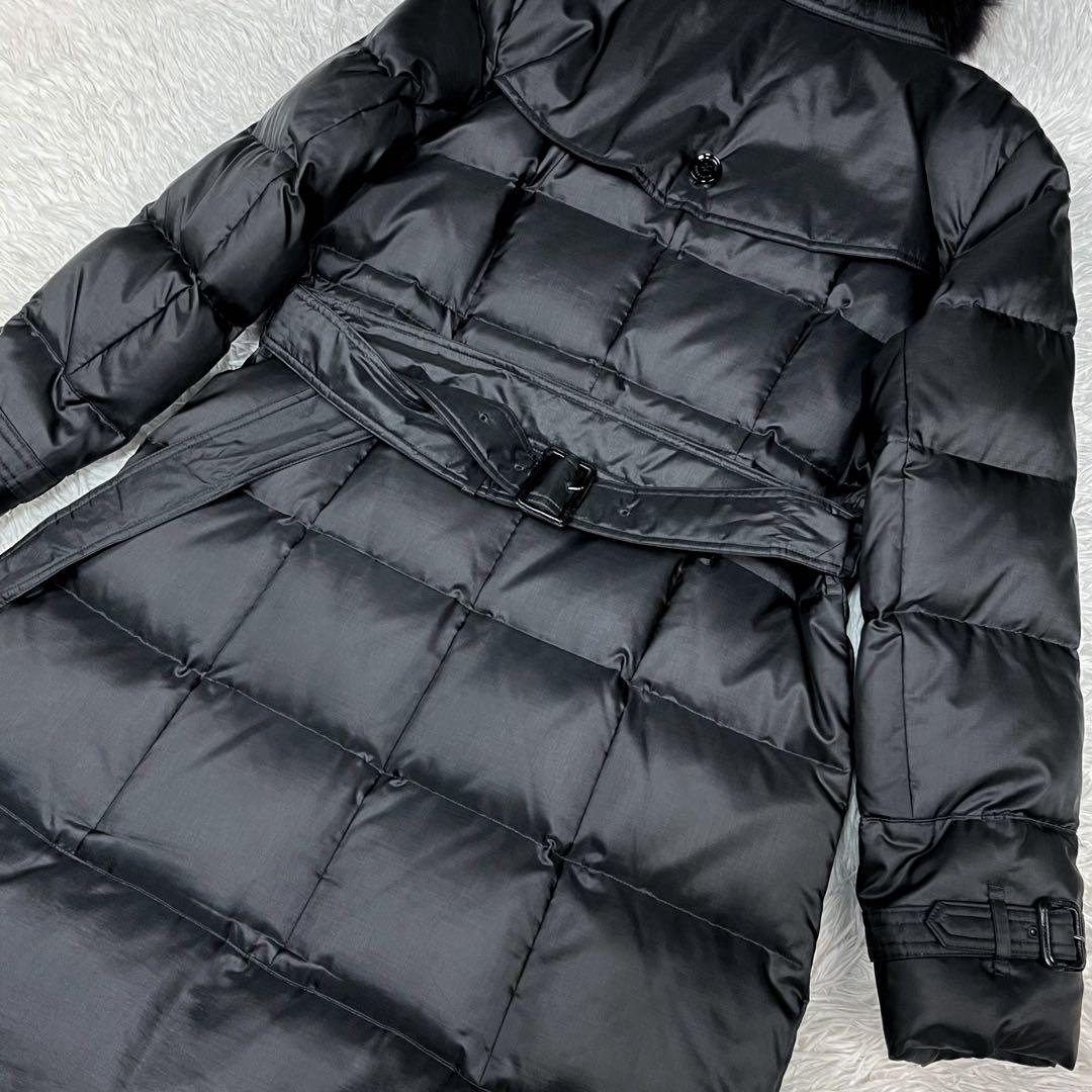 極美品 バーバリーロンドン ベルテッドダウンコート ファー着脱可能 大きいサイズ