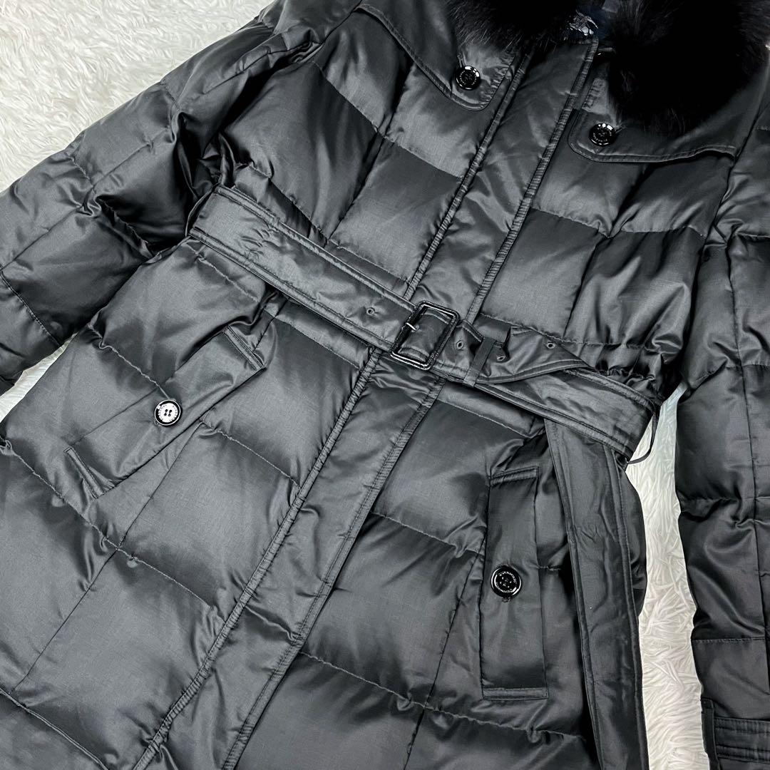 極美品 バーバリーロンドン ベルテッドダウンコート ファー着脱可能 大きいサイズ