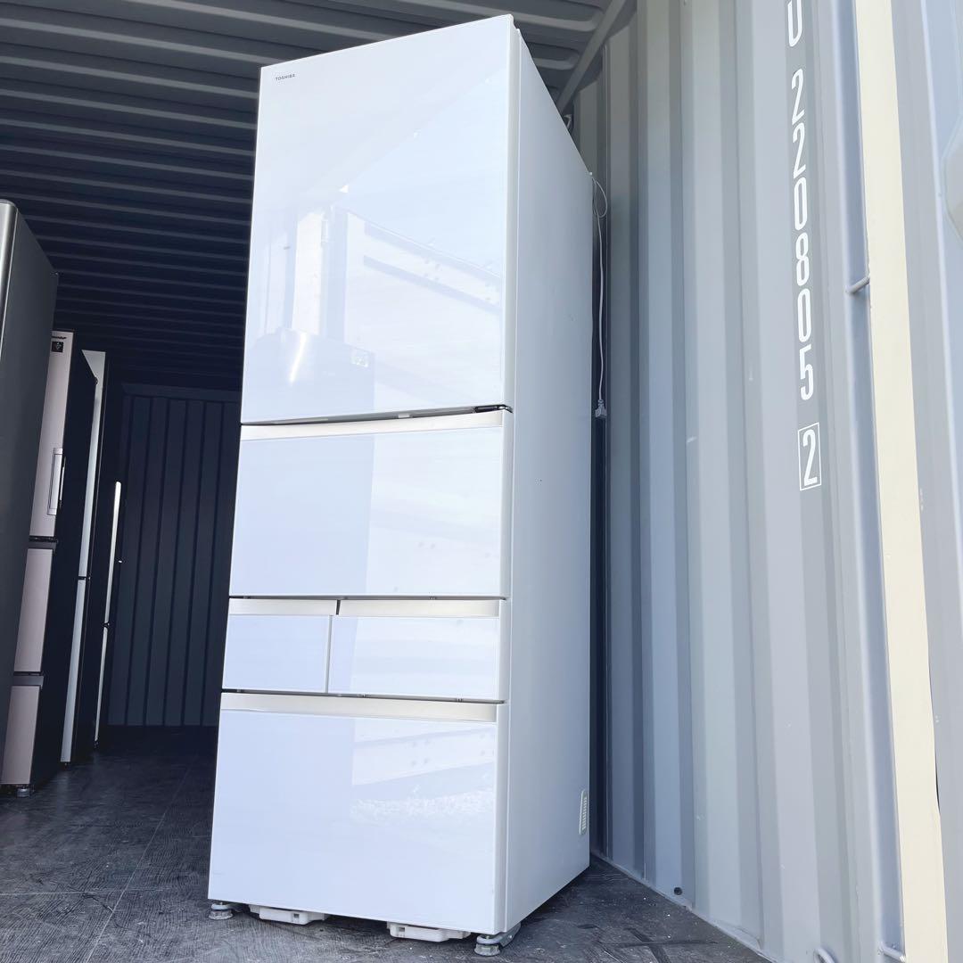 73取付無料！東芝ベジータ高性能おしゃれホワイト大容量501L5ドア冷蔵庫！