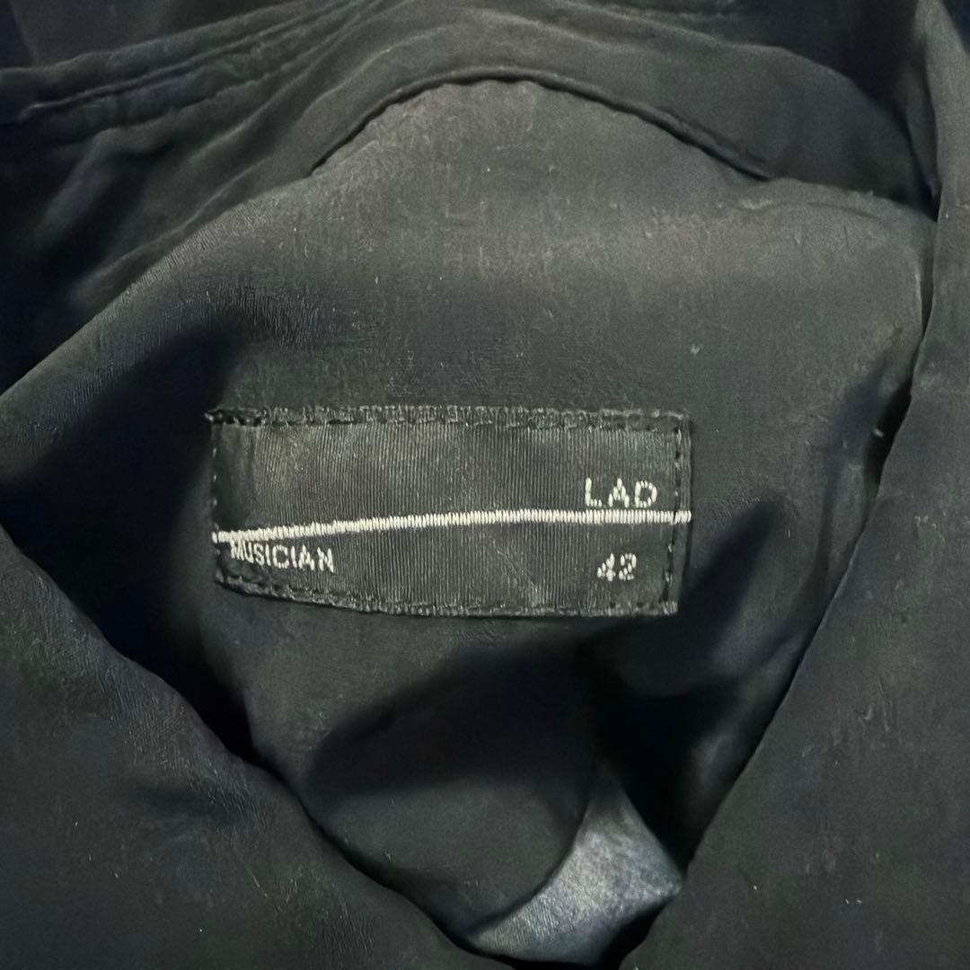 ヤ*ス様 LAD MUSICIAN デシンインクジェット 長袖シャツ 42 黒系