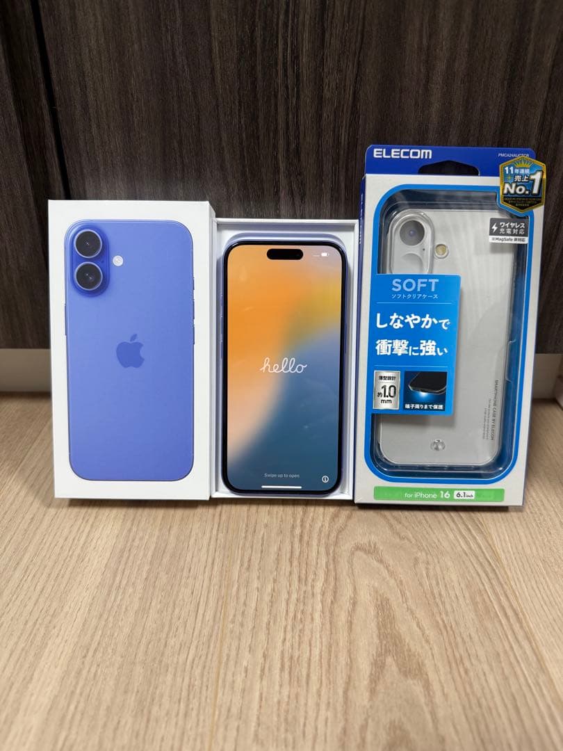 iPhone 16 128GB ウルトラマリン　ケース付き