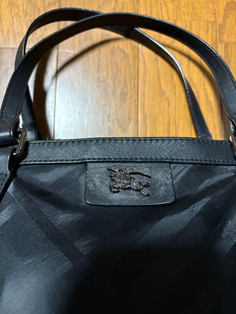 バーバリー　BURBERRY ブラック　ナイロン トートバッグ