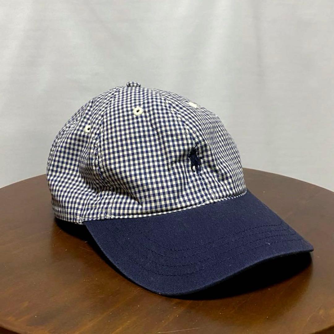 g*p様 90s ポロ ラルフローレン ギンガムチェック キャップ 刺繍ロゴ