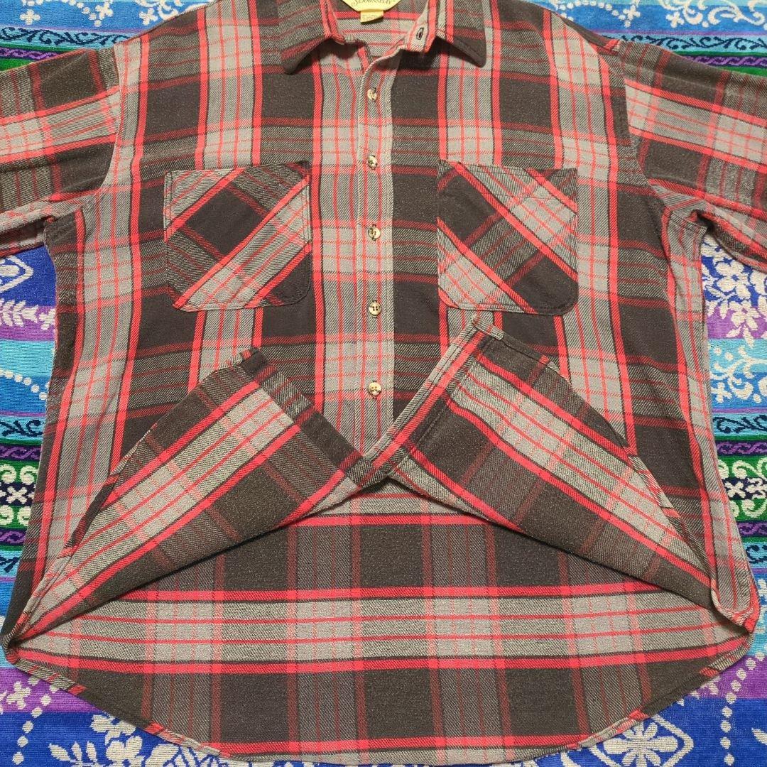 80s ST JOHNS BAY チェック柄ネルシャツ USA製 XL