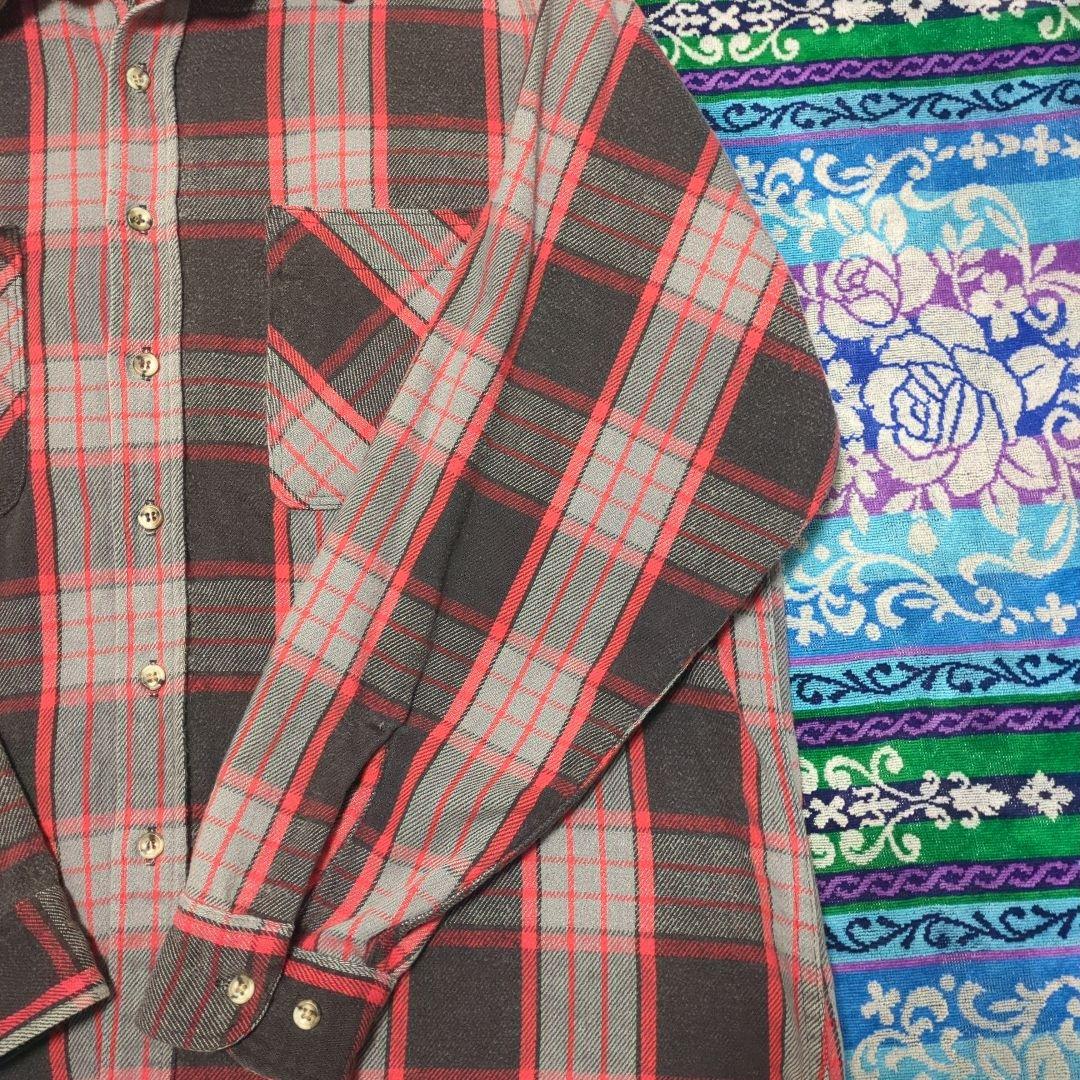 80s ST JOHNS BAY チェック柄ネルシャツ USA製 XL