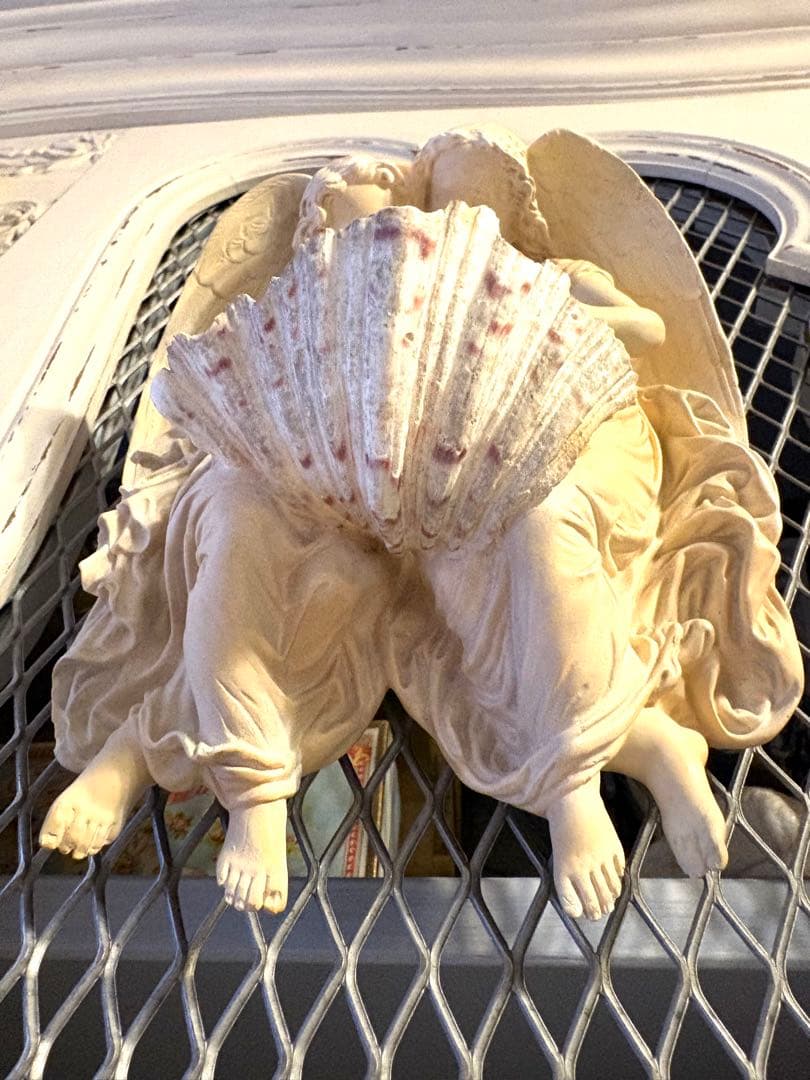 ♡フランスアンティーク　二人の天使の聖水盤　ベニティエ　エンジェルウィング　聖杯