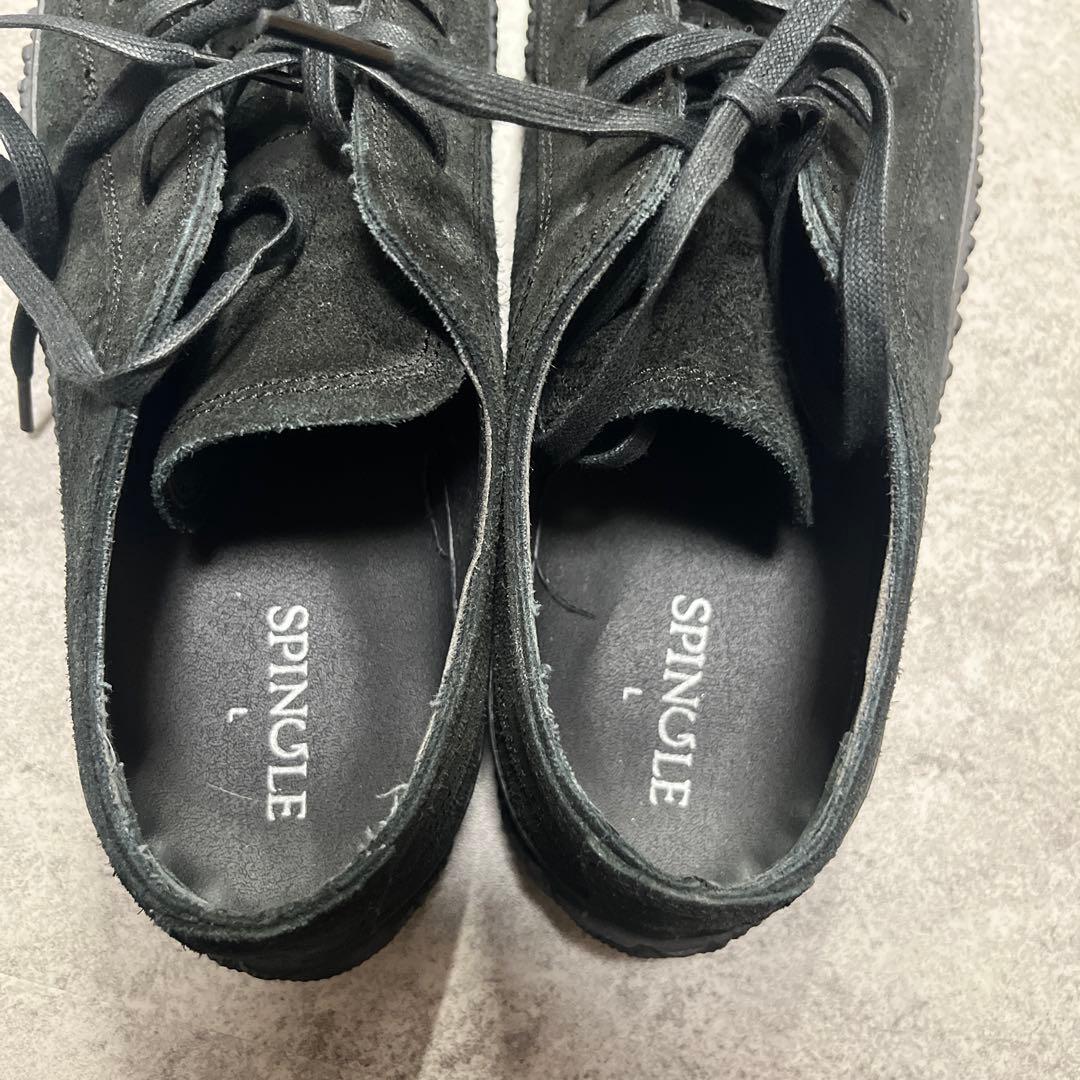 極美品 スピングルムーブ スニーカー スエード ブラック L 送料無料