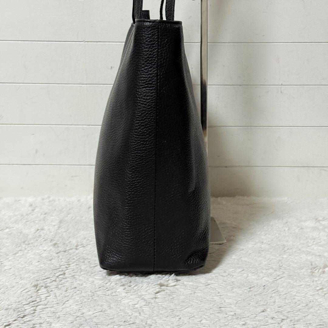 極美品✨HushTug ハッシュタグ　トートバッグ　姫路レザー　シボ革　ブラック