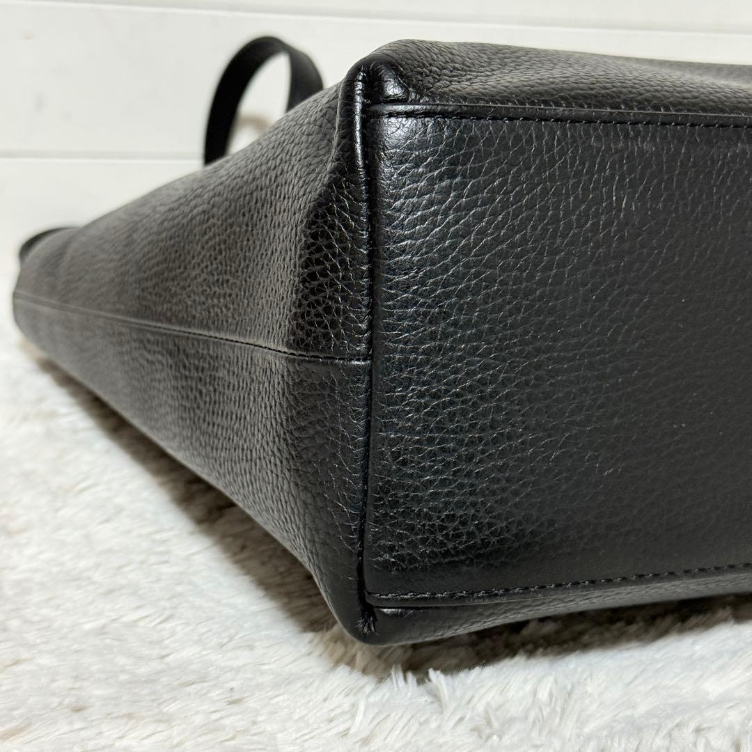 極美品✨HushTug ハッシュタグ　トートバッグ　姫路レザー　シボ革　ブラック