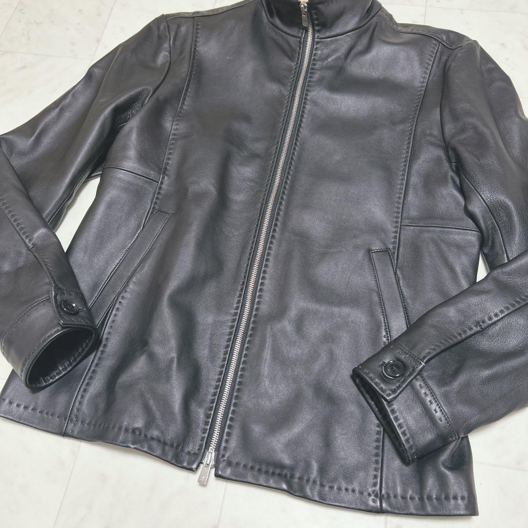 未使用級✨ MEN'S BIGI ラムレザー シングルライダース サイズS 黒