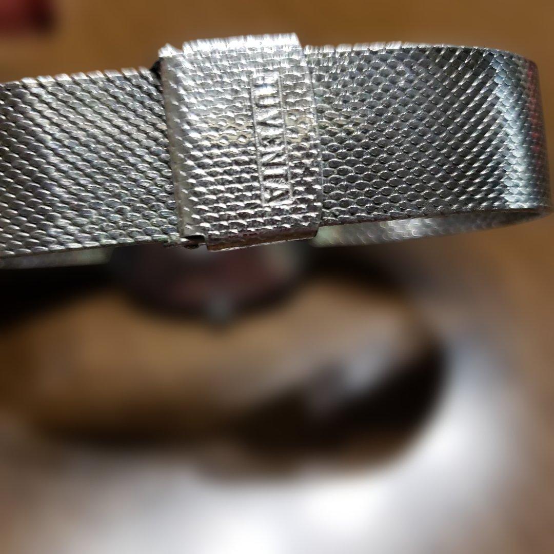 JUVENIA ネイビー スクエア 手巻き時計 動作異常無し