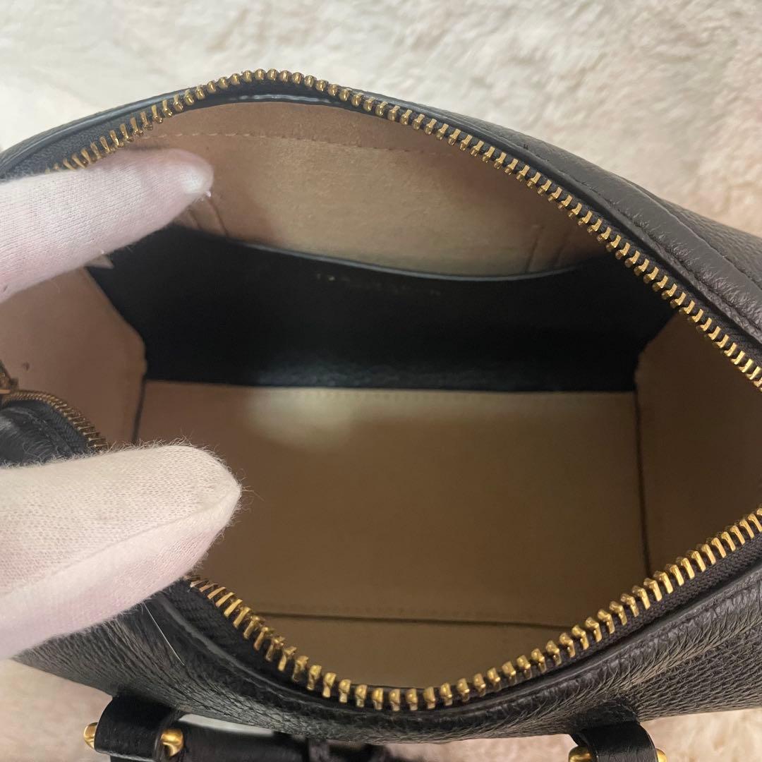 極美品‼️ トリーバーチ　レザー　ミニボストンバッグ　2WAY 黒　ハンドバッグ