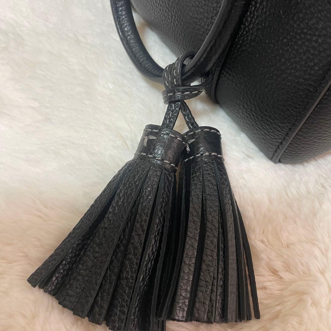 極美品‼️ トリーバーチ　レザー　ミニボストンバッグ　2WAY 黒　ハンドバッグ