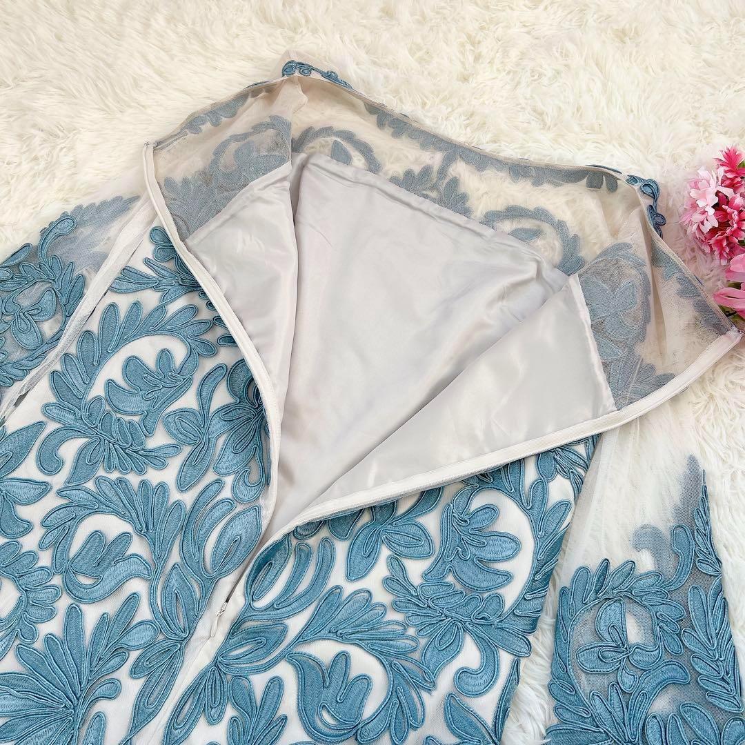 GRACE CONTINENTAL　サテンコード刺繍ワンピース　フォーマル　36