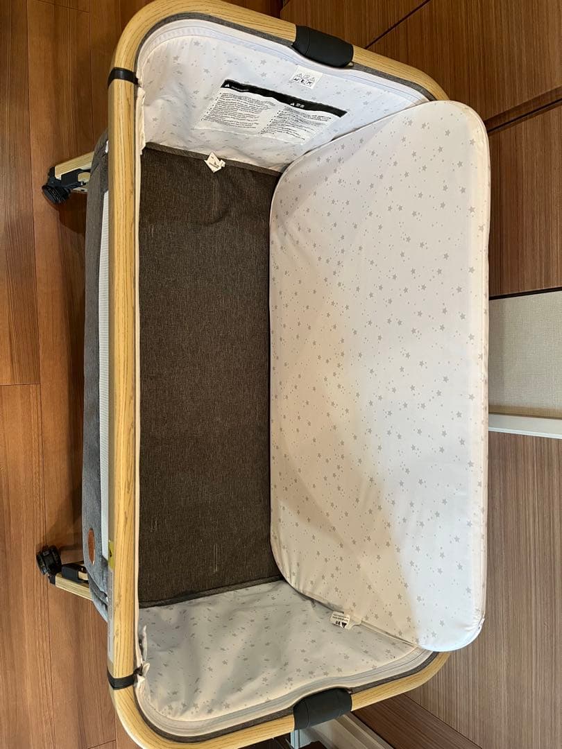 HZDMJ ベビーベッド マット&敷きパッド付　グレー