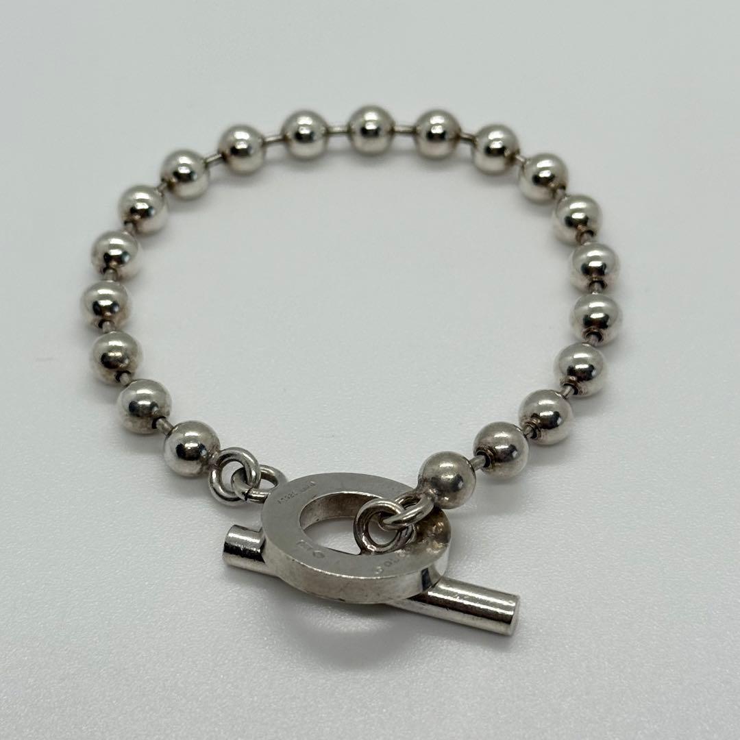 【約16cm】GUCCI ボールチェーン ブレスレット トグル シルバー