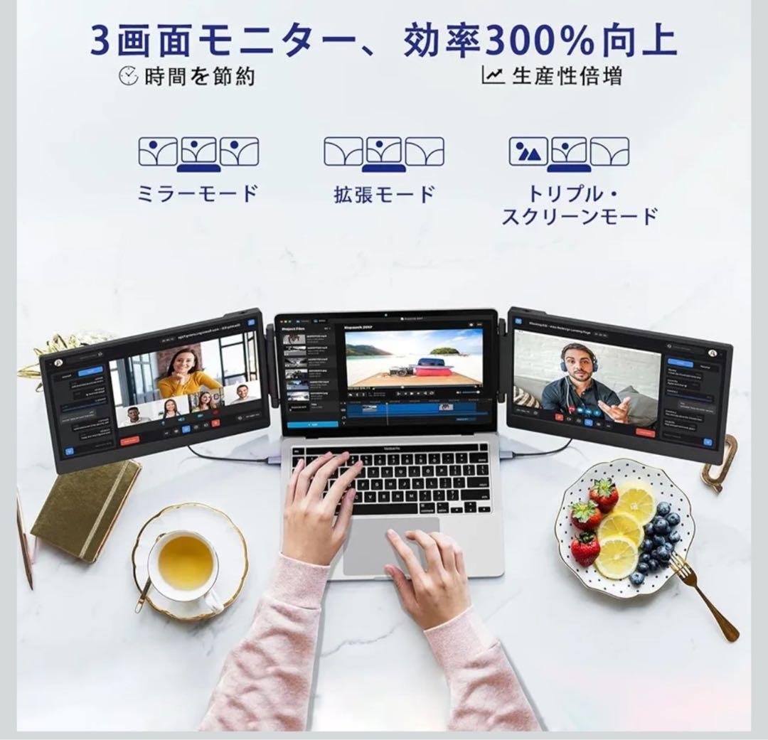 1点限り14インチ デュアルディスプレイ 携帯用トリプルモニター