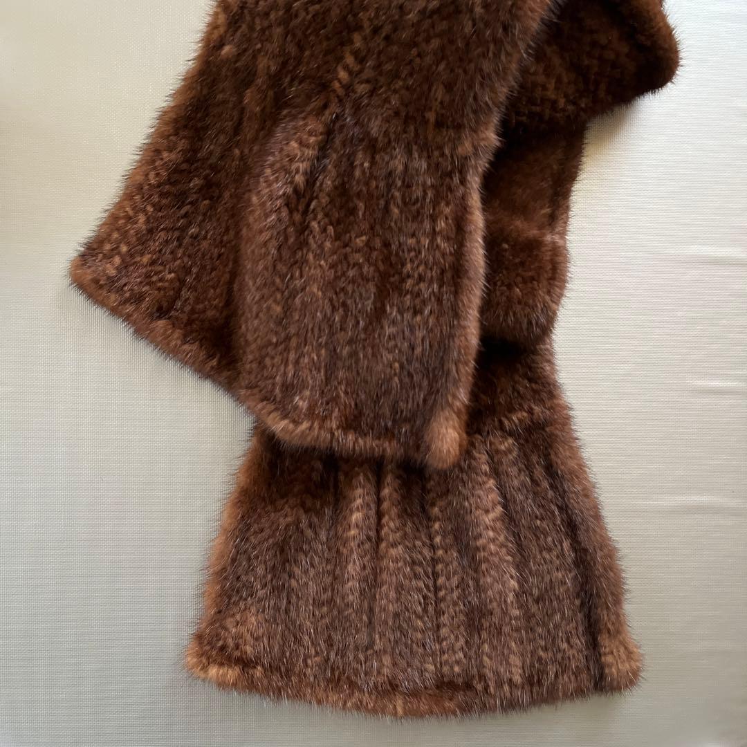 ミンクストール　茶色　リアルファー
