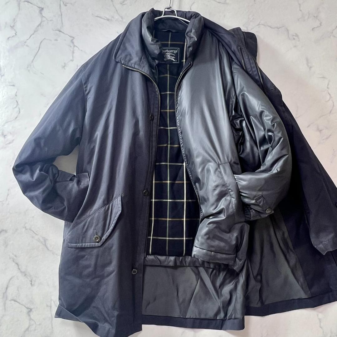 バーバリー長袖ダウンライナーコート 肉厚 ライナー単体着用可 XL相当B1297