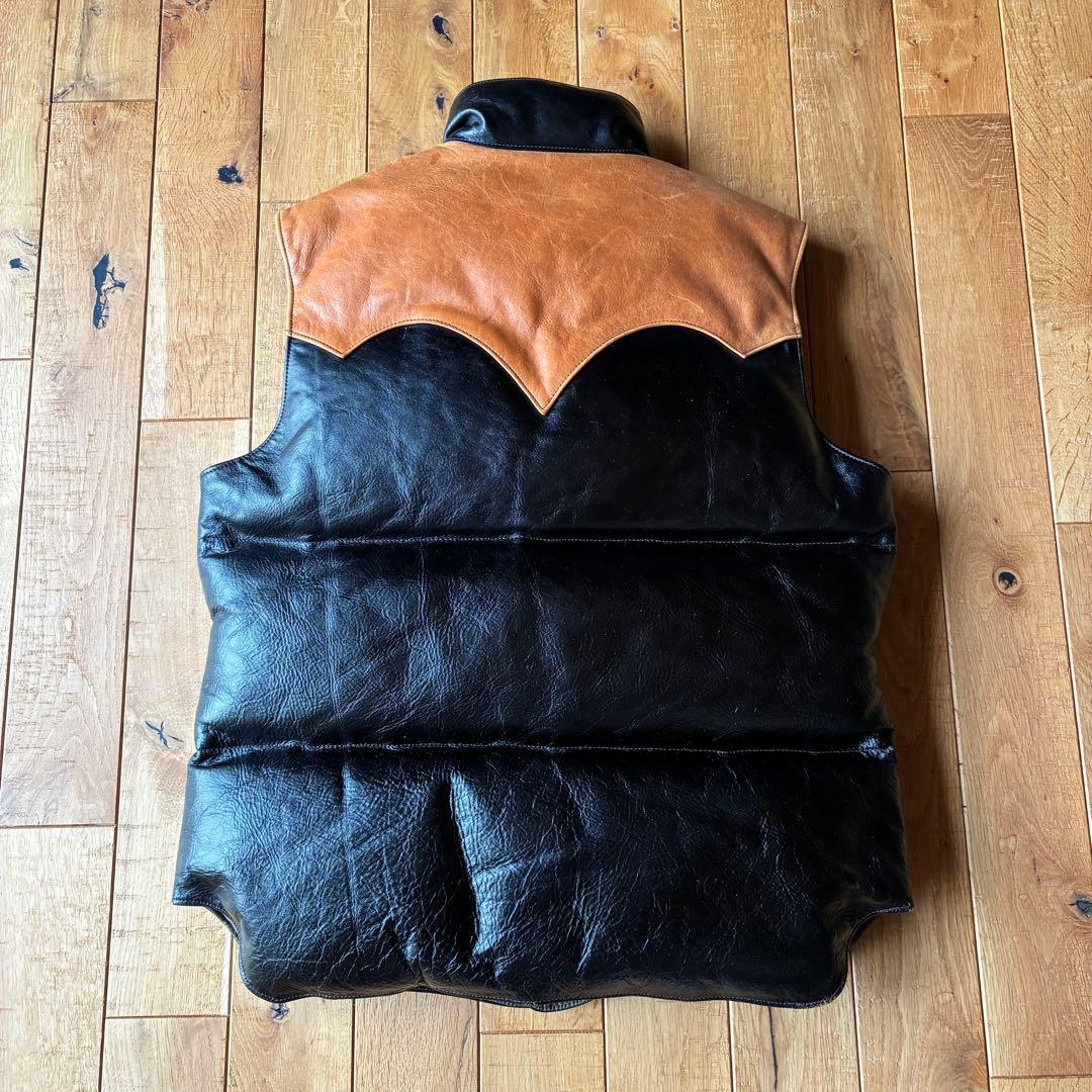 Rainbow country レインボーカントリー レザーベスト 美中古 S