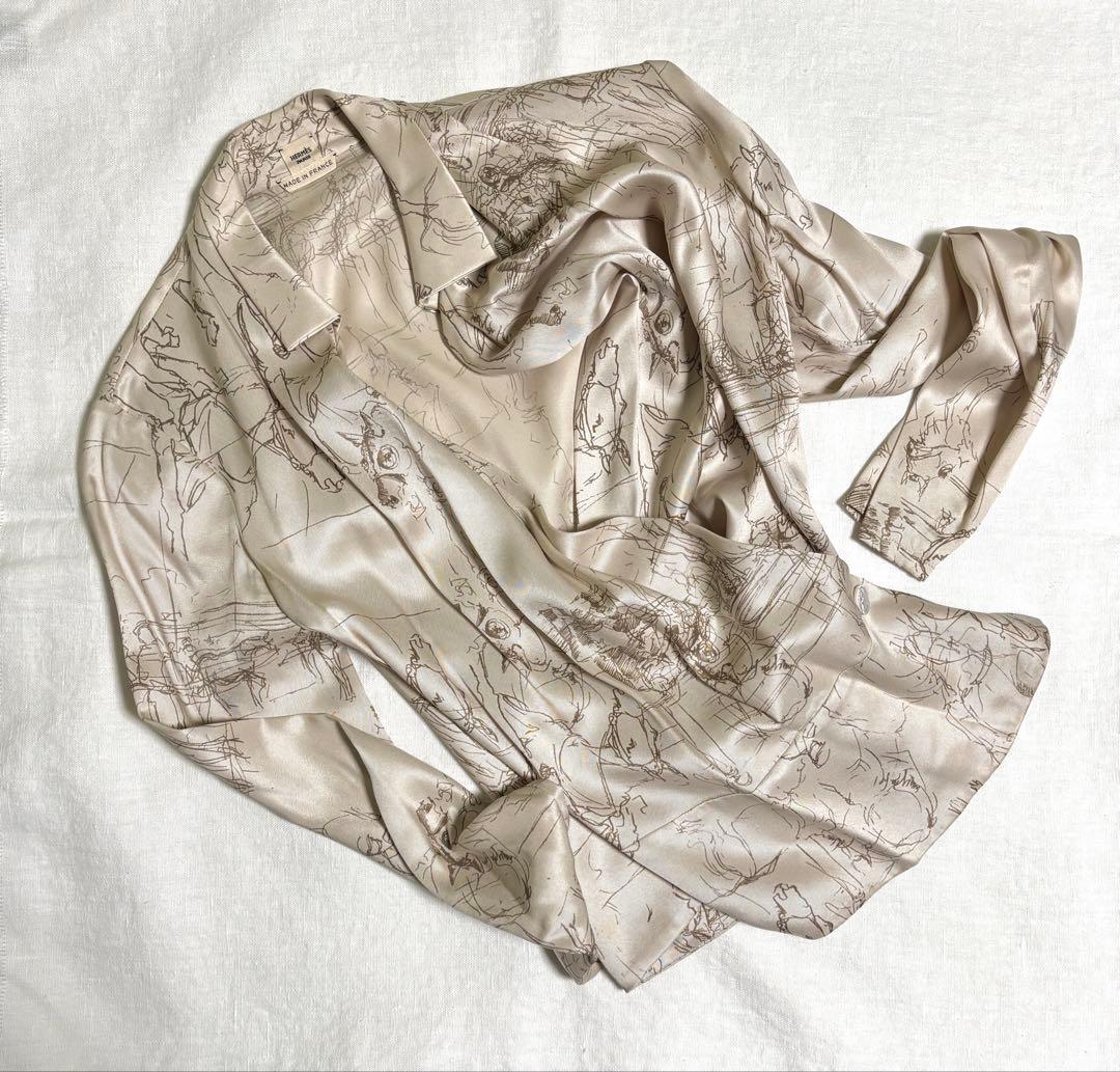 エルメス HERMES シルク カシュクールブラウス