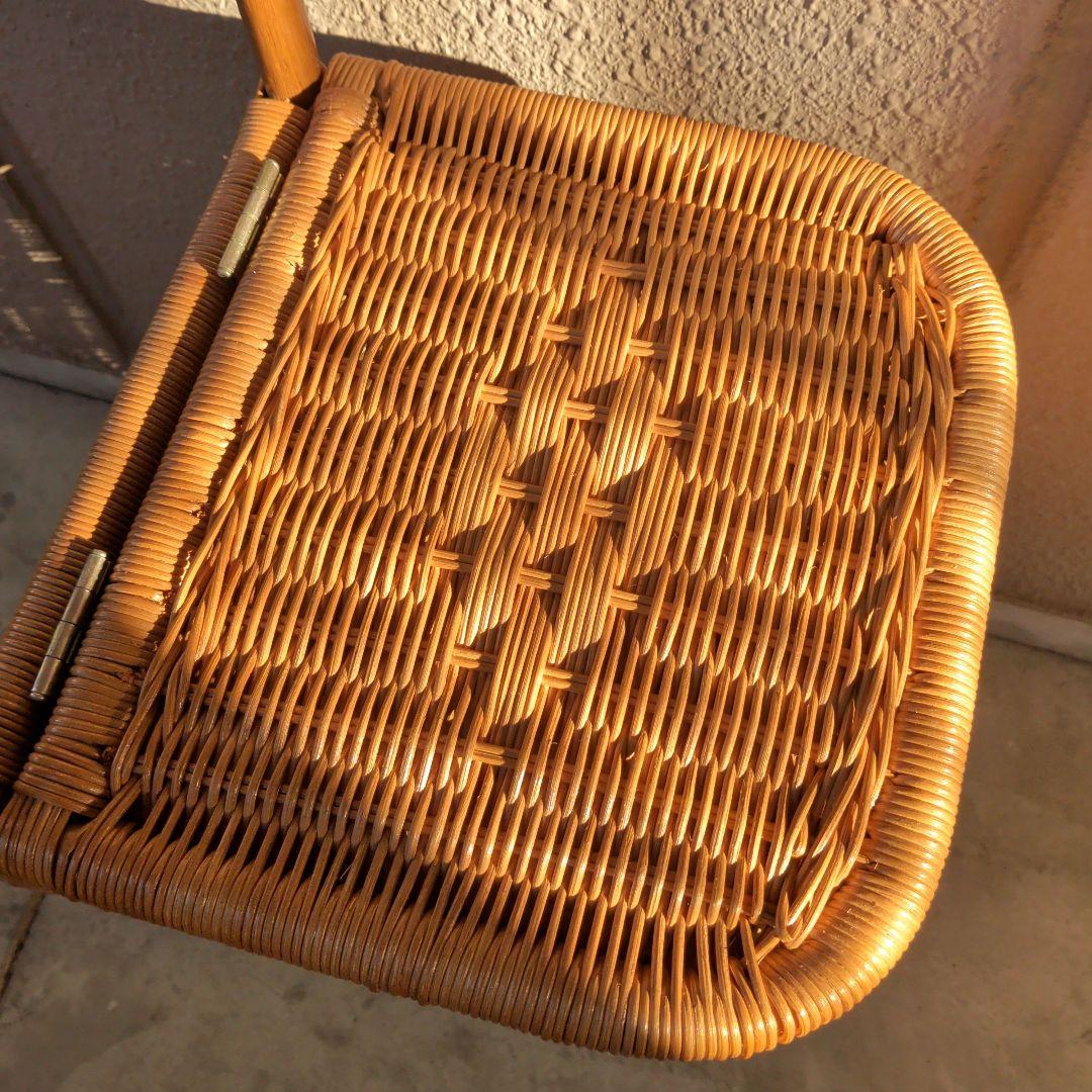 藤ラタン製キャスター付き ショッピングカート！