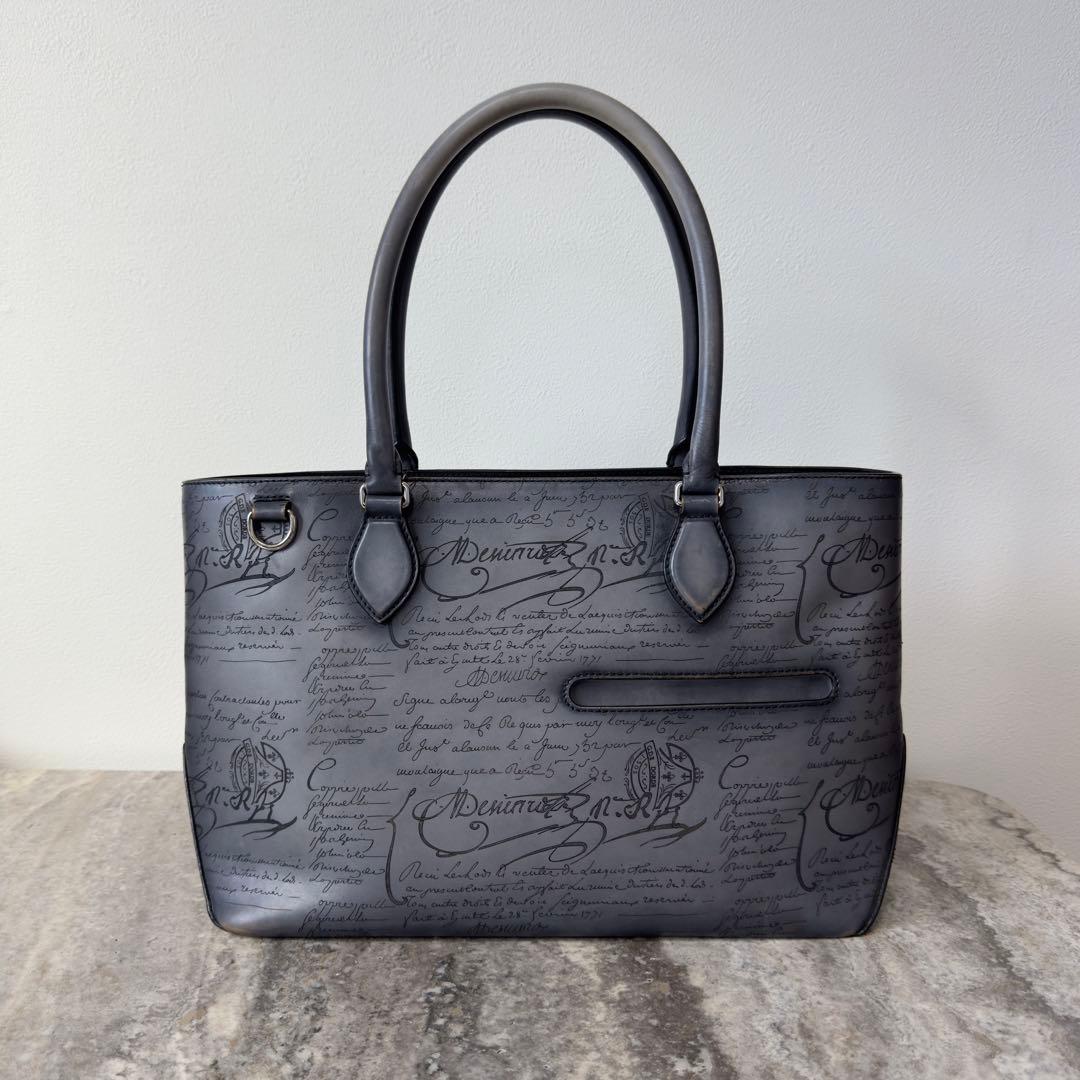 最新型 定価49万 ベルルッティ トゥジュールミニ スクリットレザートートバッグ