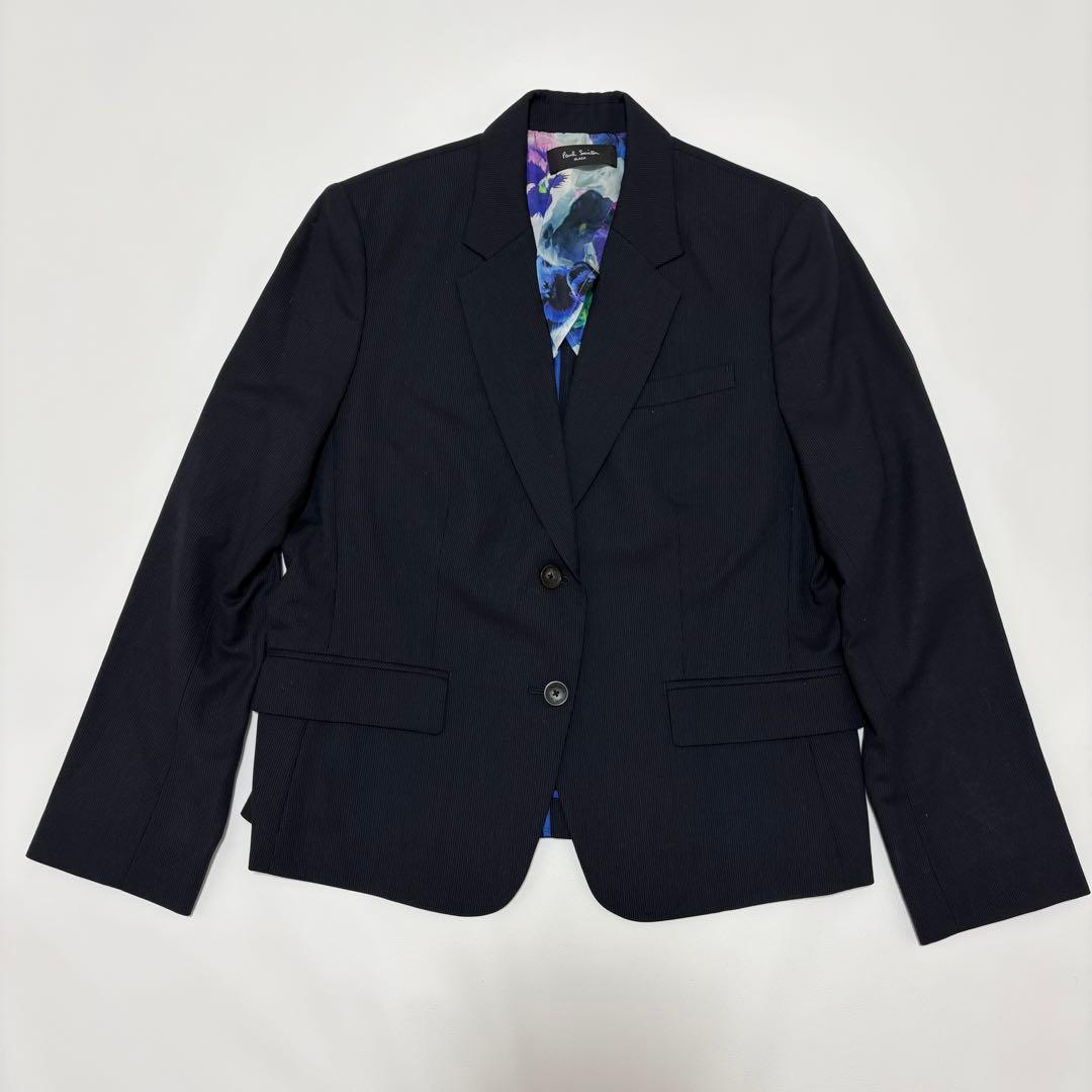 Paul Smith BLACK 黒ストライプ セットアップスーツ 46L 花柄