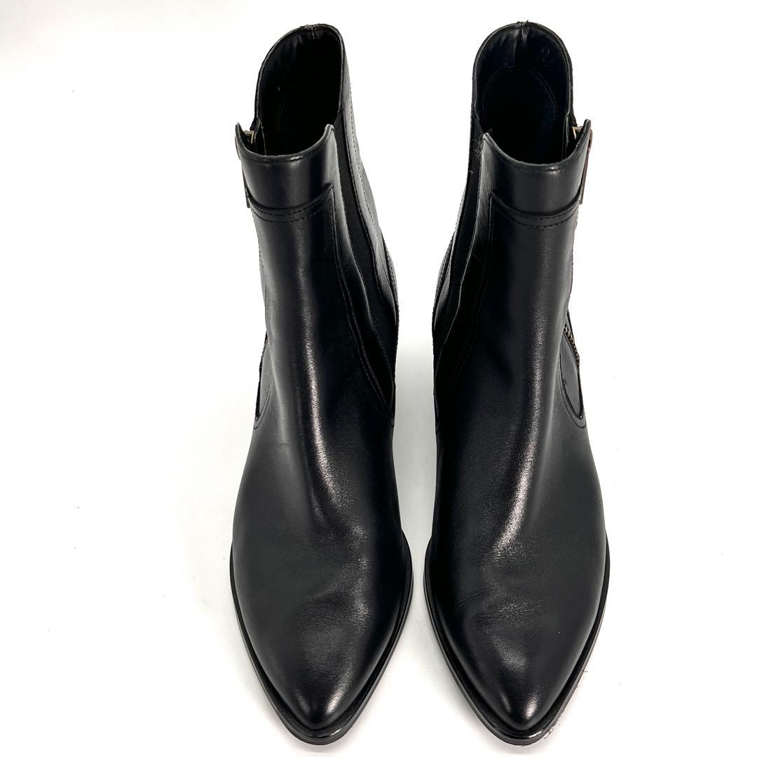 【美品】コールハーン　COLE HAAN GRAND レザーショートブーツ 黒