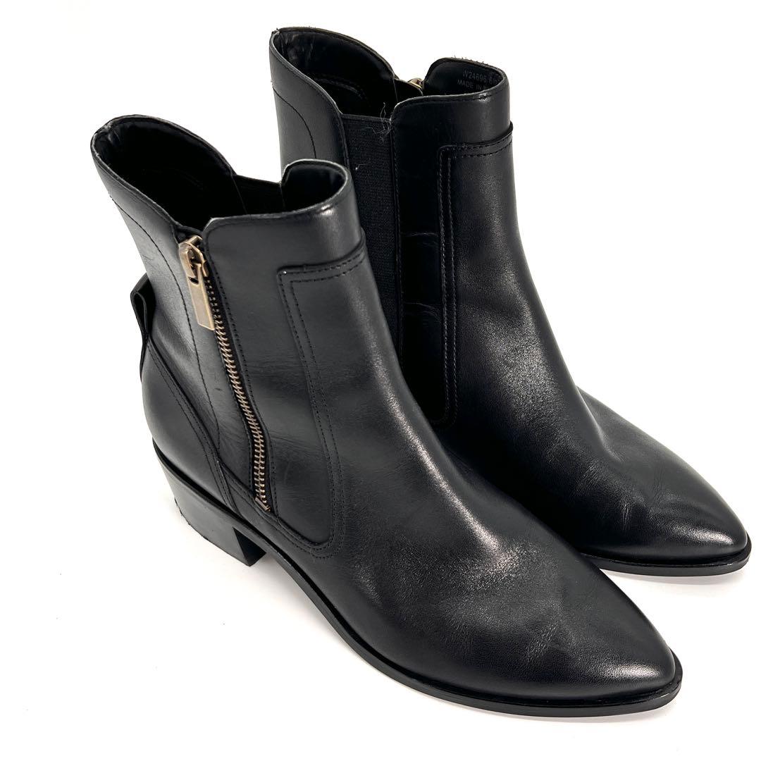 【美品】コールハーン　COLE HAAN GRAND レザーショートブーツ 黒