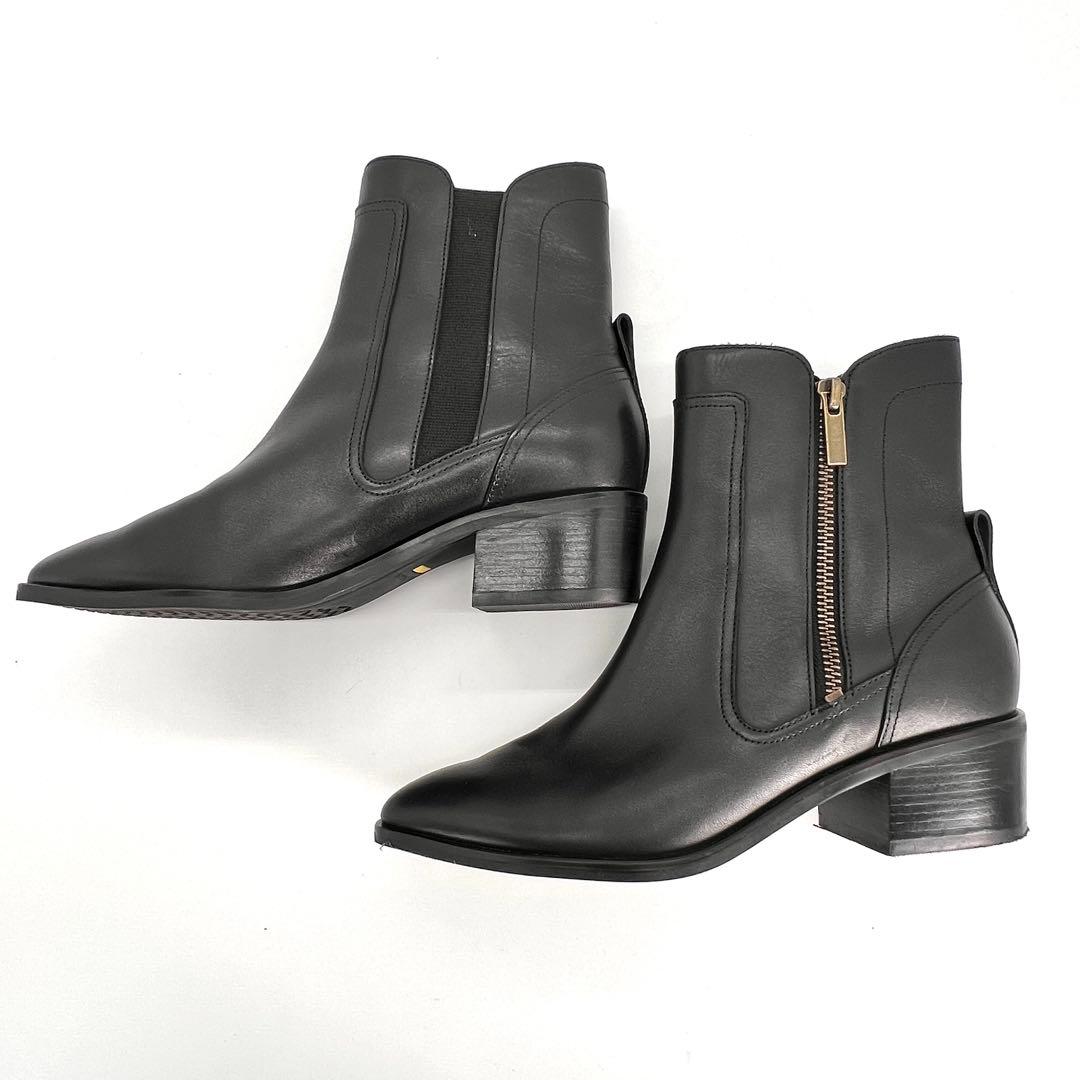 【美品】コールハーン　COLE HAAN GRAND レザーショートブーツ 黒