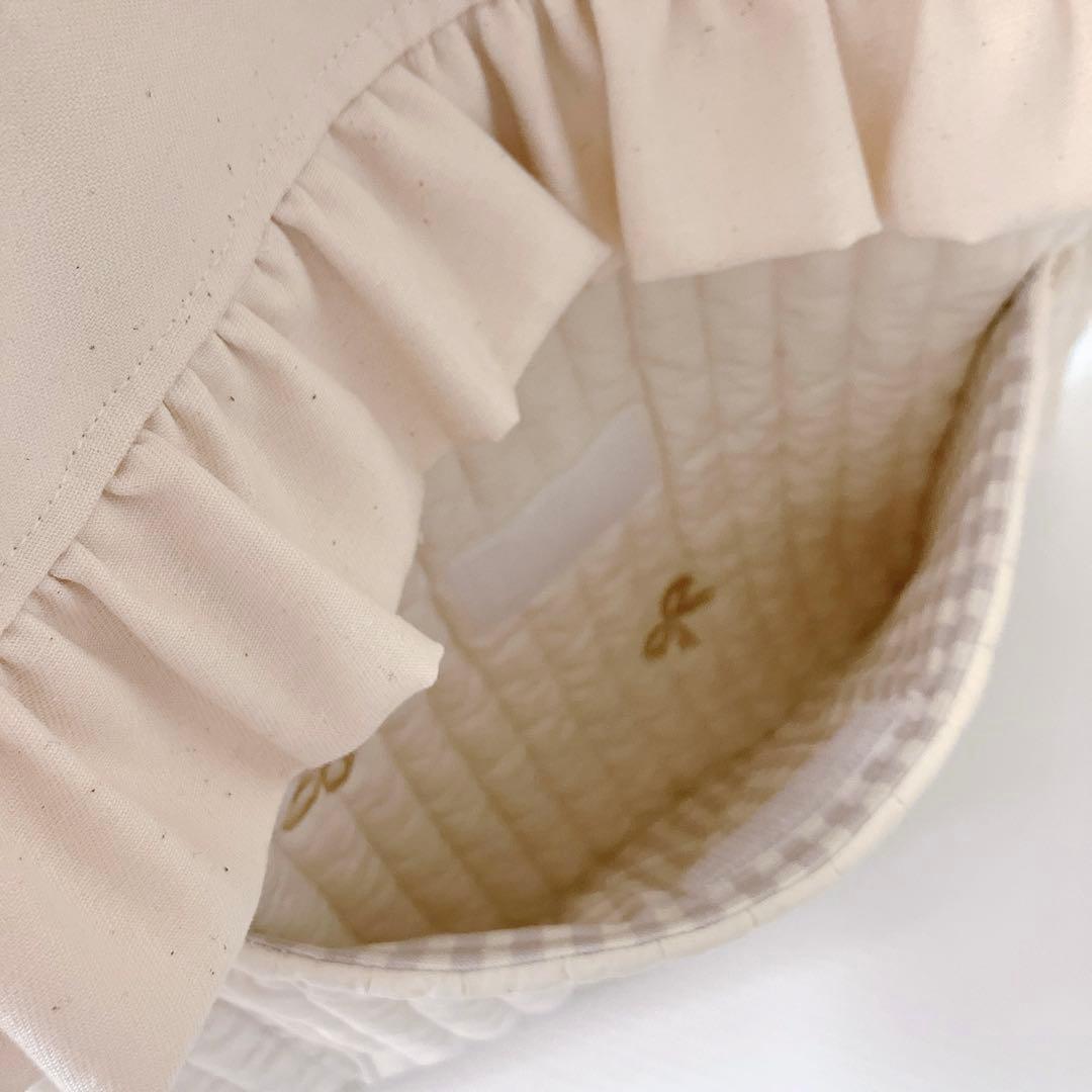 納期8/31まで　図書バッグ　体操服袋　ヌビ　リボン刺繍