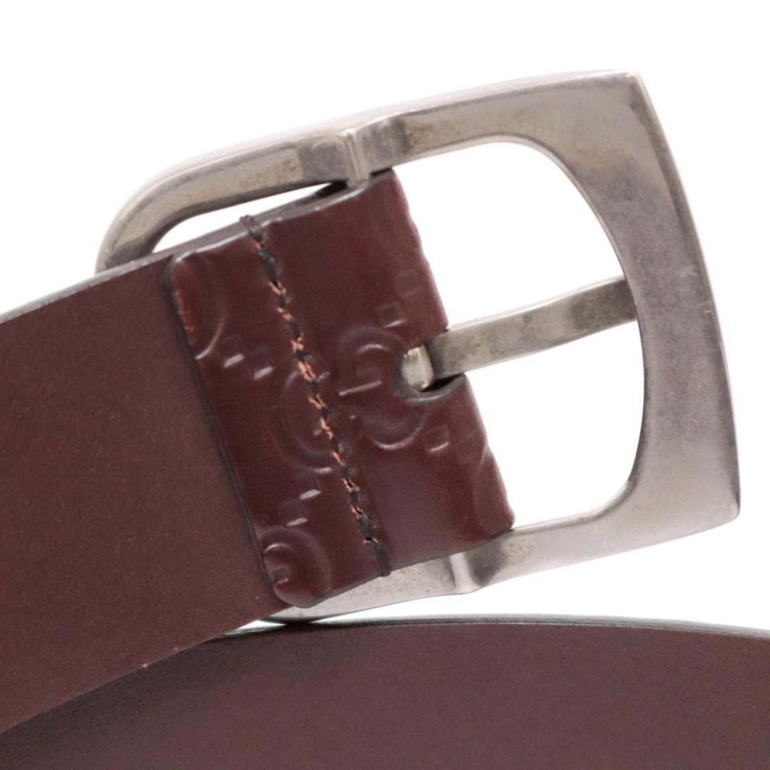 GUCCI グッチシマ 厚革ベルト 幅4cm 84cm±5 伊製 1058