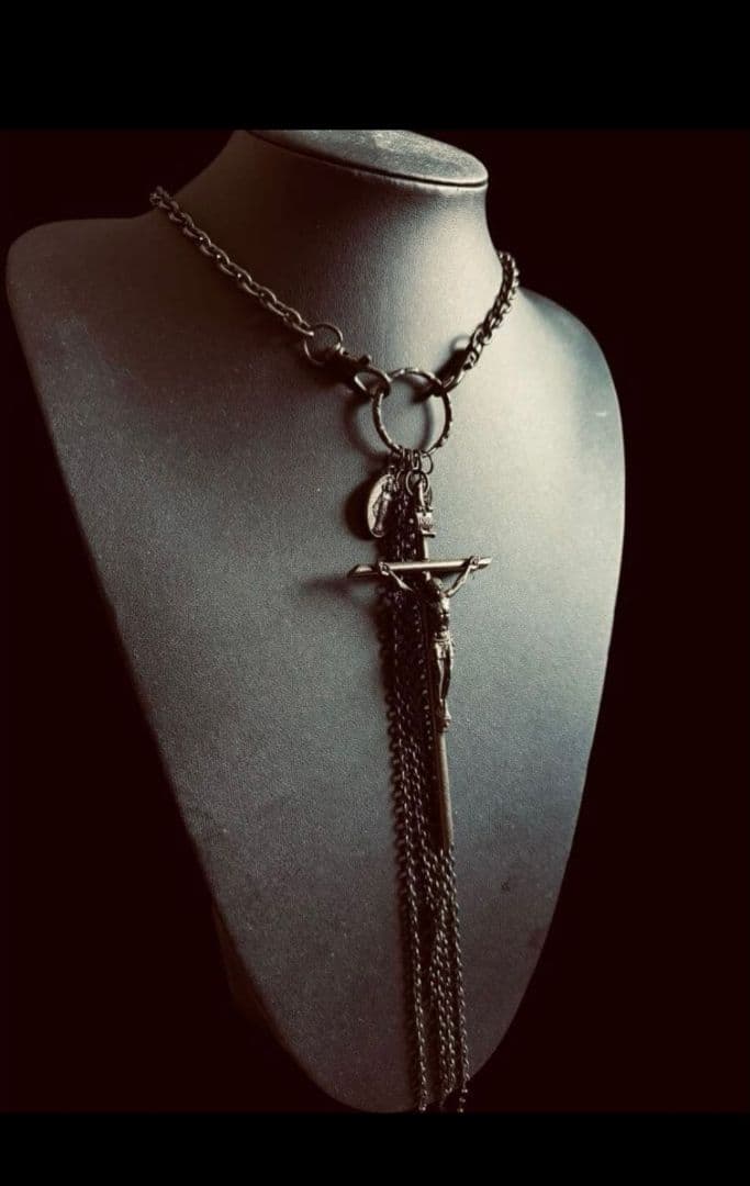 ★1点物★ジャンポールゴルチエ★フリンジクロスゴシックネックレス